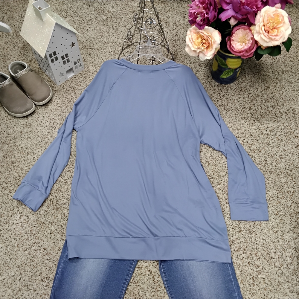 3879 SixVibrant Floral Peace Long Sleeve Top - Picture 4 of 6